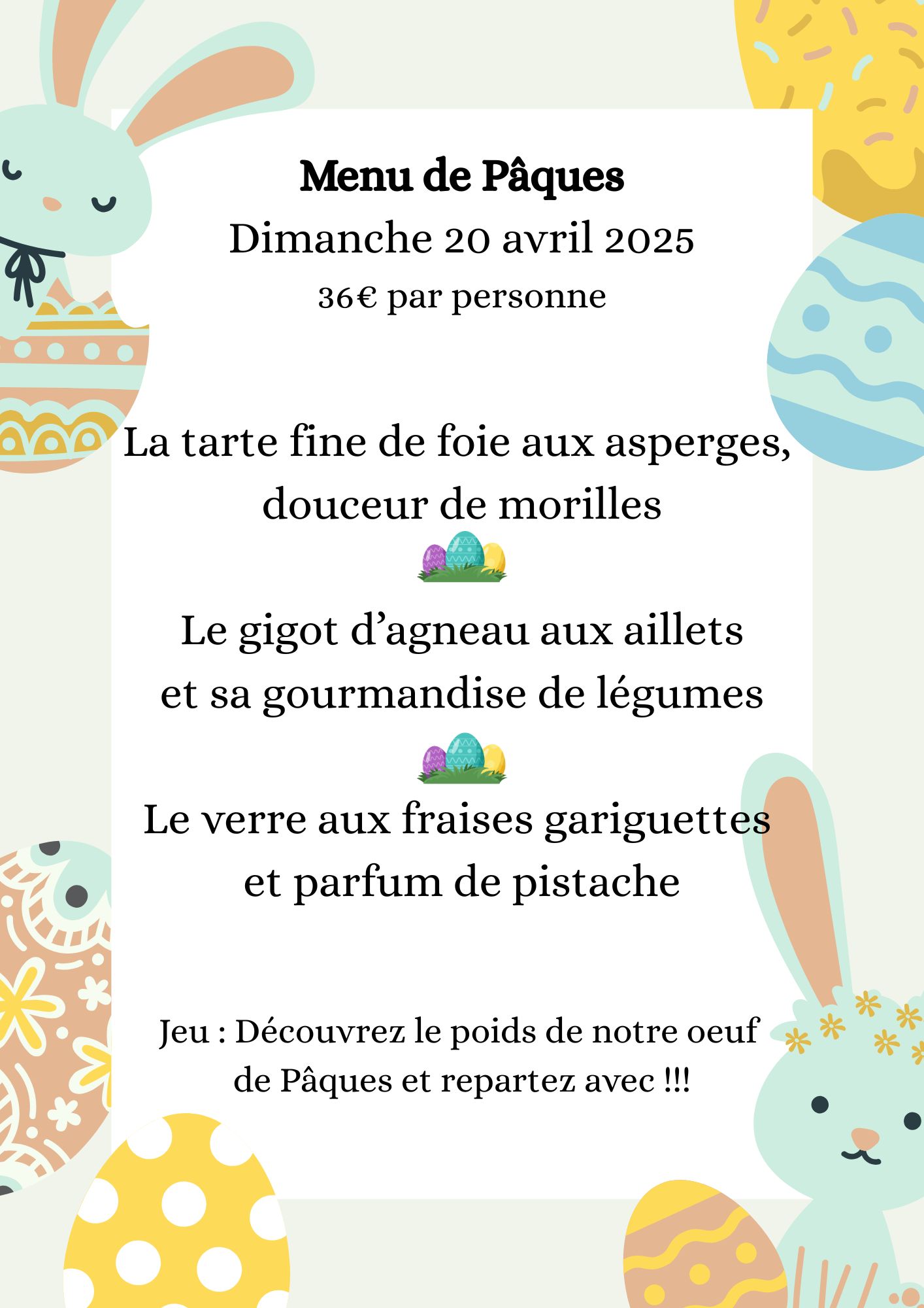 Menu de Paques