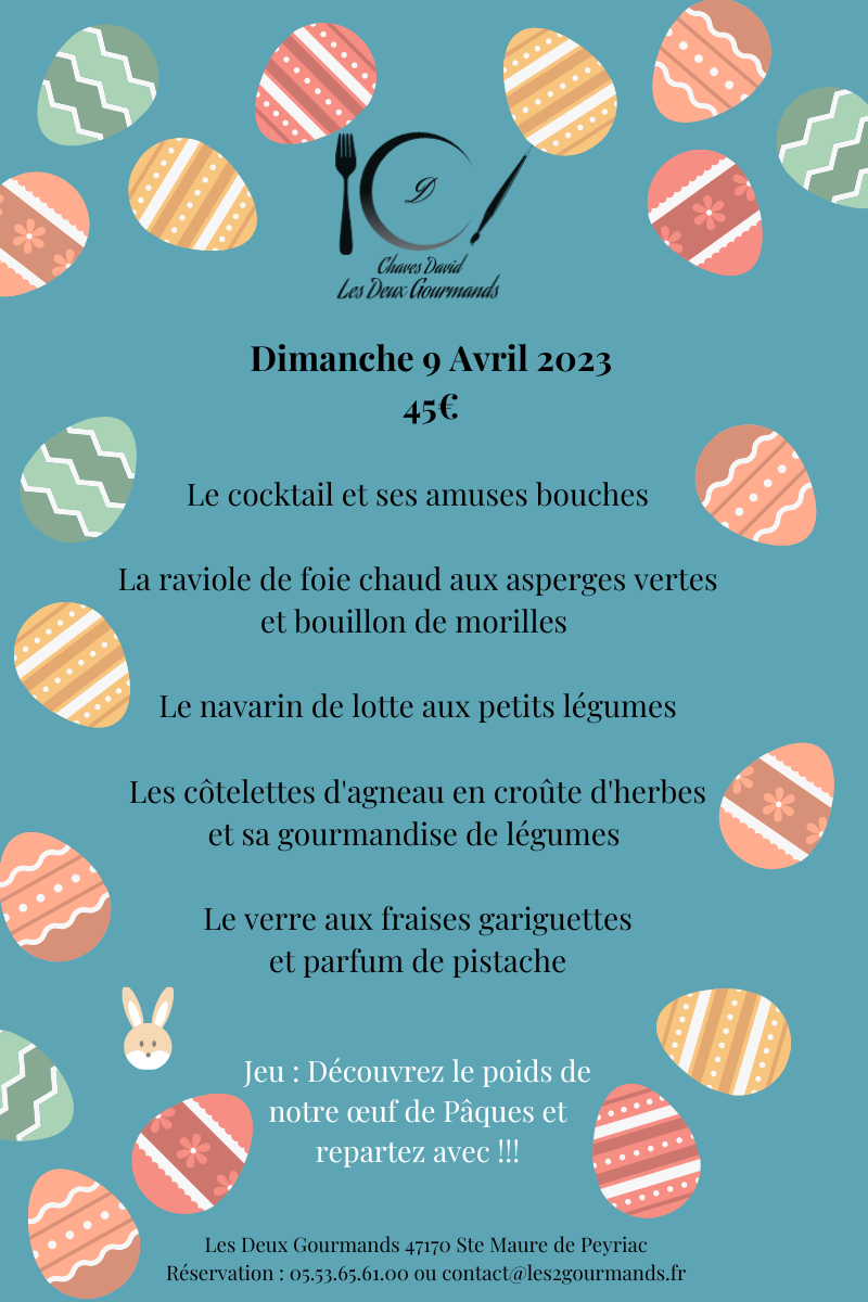Menu de Pâques